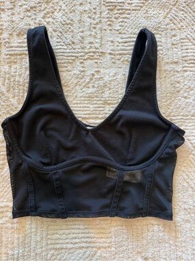 Garage Black Mesh Corset Crop Top Size Small Bustier Y2K